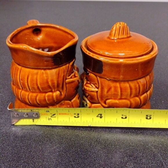 Vintage Benjamin‎ Franklin 3D Brown Creamer and Sugar Pot Made in Japan - Picture 12 of 12